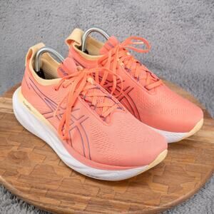 Asics Gel-Nimbus 25 1012B356 Orange Lace Up Athletic Shoes Women's Size 9